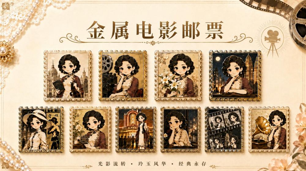 金属电影邮票
