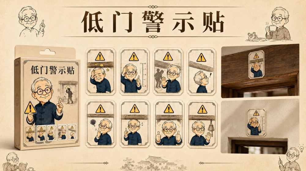 低门警示贴