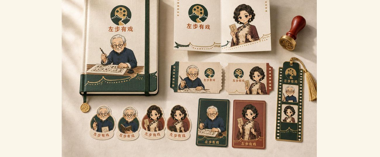 左步有戏 墙面展陈与徽章立牌应用